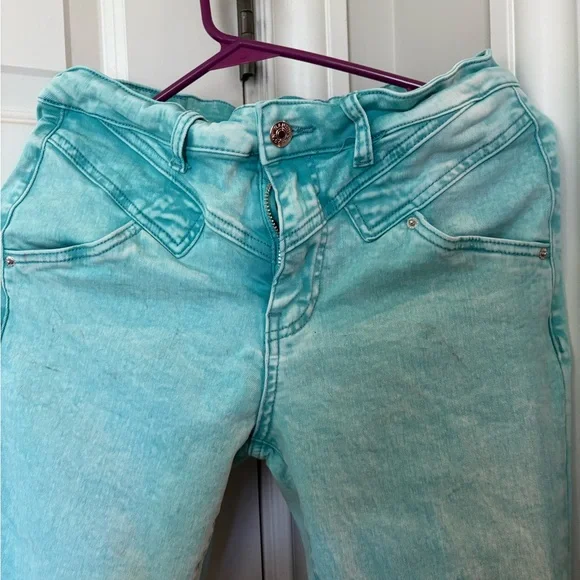 Chic Aqua Flare Jeans for Women - Picture 2 of 5